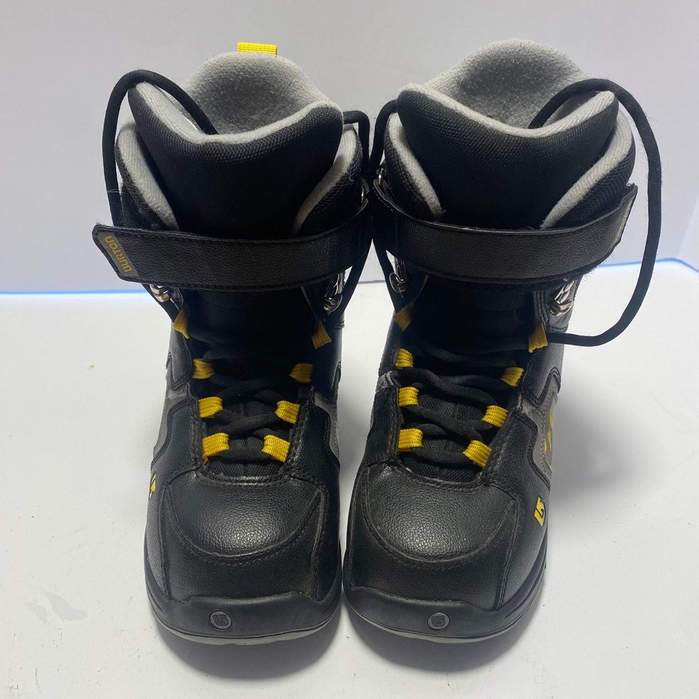 Burton Freestyle Snowboard Boots Youth Size 6 Black Yellow Good Condition